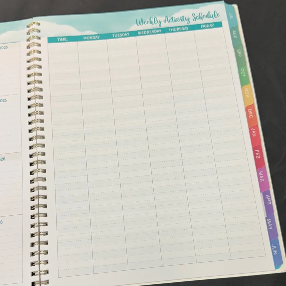 Indeme Floral Teacher Planner 2025-2026 Academic year weekly monthly twin wire